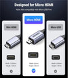 UGREEN 15517 MICRO HDMI TO HDMI 8K CABLE 2M BRAIDED