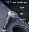 Anker 167.5W 3 Port Car Charger 2*USB C, 1*USB A (A2737)