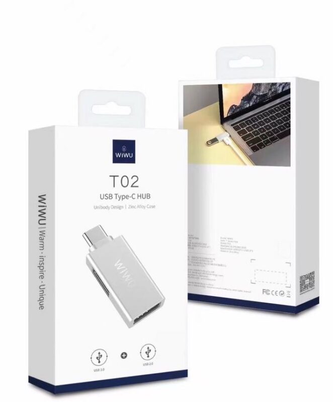 WiWU T02 USB Type-C HUB With 2 USB - Victory Store