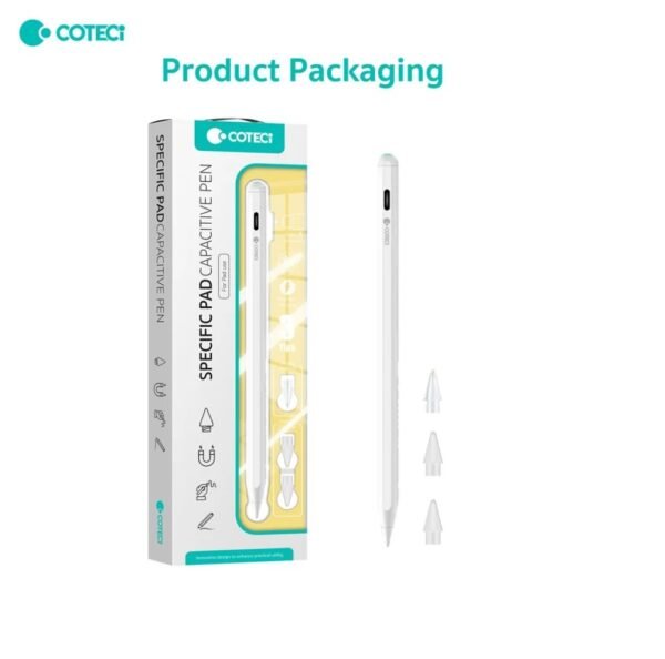 Coteci P5 IP-017 Magnetic Stylus Pen Multifunctional Button Drawing Pencil for Ipad