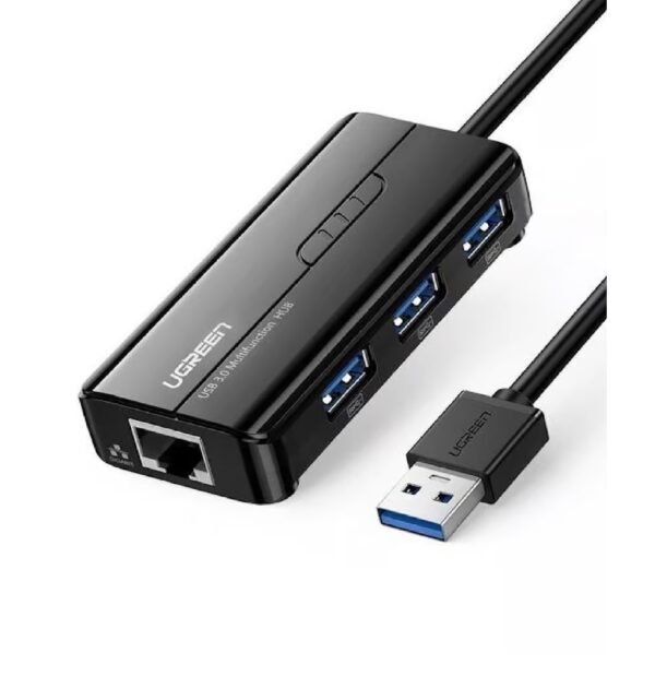 UGREEN 20265 USB 3.0 3 Port Hub Ethernet Adapter