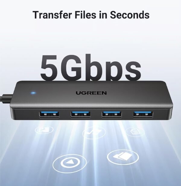 Ugreen 25851 USB 3.0 Hub, 4 Ports USB A Splitter Ultra-Slim