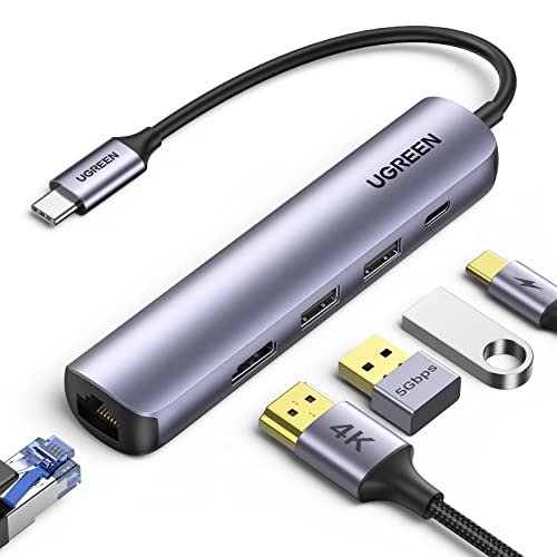 UGREEN 10919 USB C Hub 5 in 1 Dongle USB-C to HDMI+RJ45