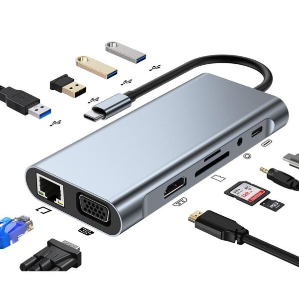 V-Tech Usb-C to 11in1 Multi- Functional Docking Station