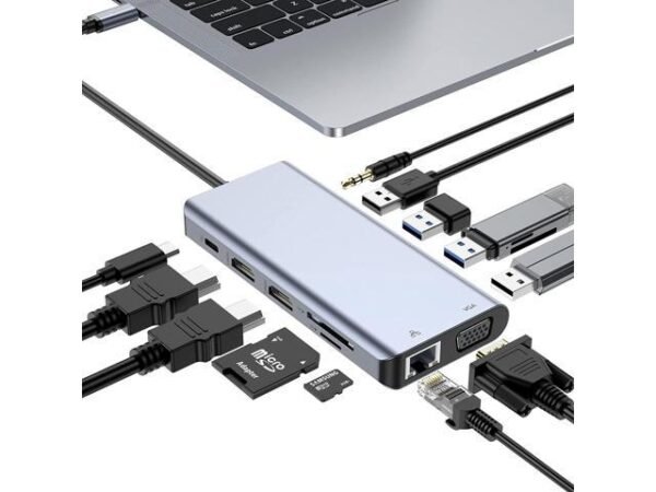 V-Tech Usb-C to 11in1 Multi- Functional Docking Station