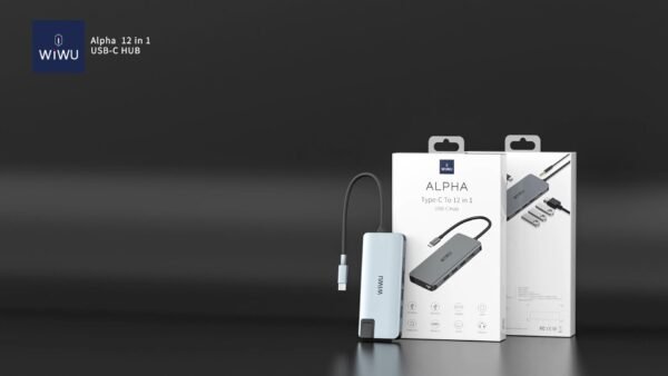 Wiwu Alpha Type C to 12 in 1,HDMI+Lan+Stereo+Type C+Sd+Micro Sd+ 3 Usb 3.0+ 3 Usb 2.0