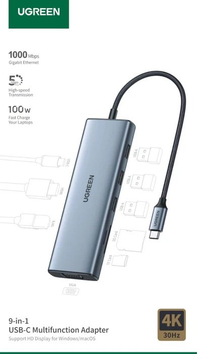 UGREEN 15600 9 In1 Usb C Multifunctional Docking Station