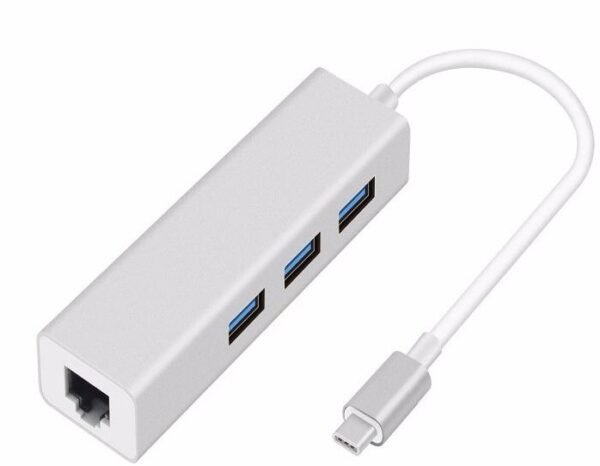 Type c to 3 Port Hub With Giga Lan