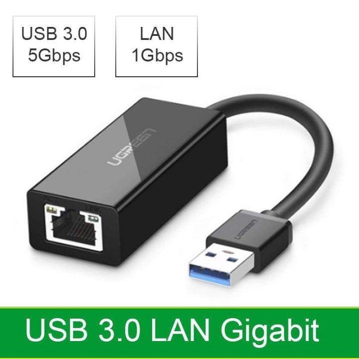 UGREEN 20256 USB 3.0 Gigabit Ethernet Adapter (Black) - UGreen