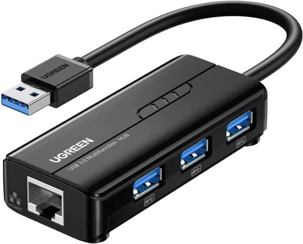 UGREEN 20265 USB 3.0 3 Port Hub Ethernet Adapter