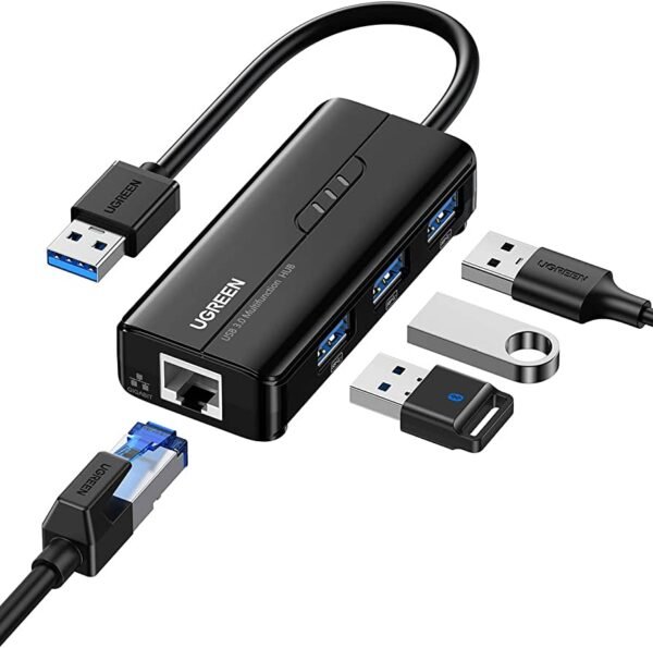 UGREEN 20265 USB 3.0 3 Port Hub Ethernet Adapter