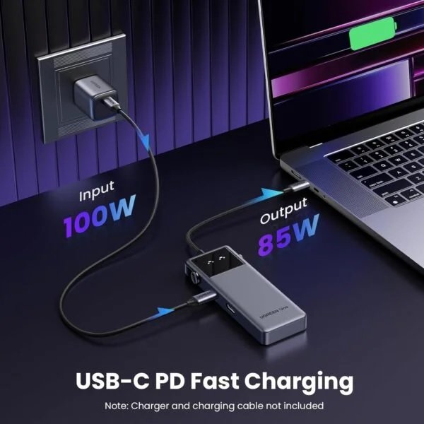 UGREEN 35998 Uno 6-in-1 USB-C Hub with 10Gbps USB-C & USB-A Data Ports 4K@60Hz HDMI