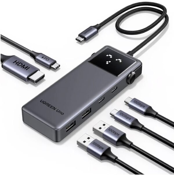 UGREEN 35998 Uno 6-in-1 USB-C Hub with 10Gbps USB-C & USB-A Data Ports 4K@60Hz HDMI