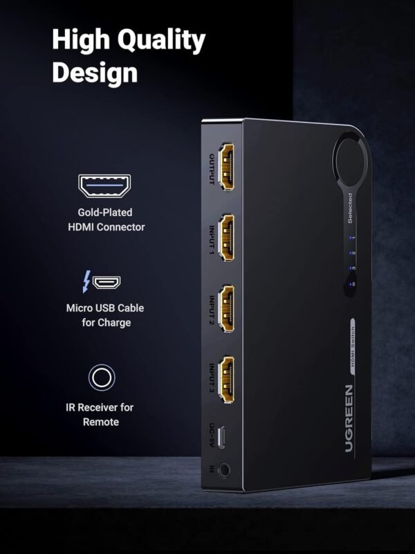 UGREEN 40234 3-PORT 3X1 HDMI SWITCH