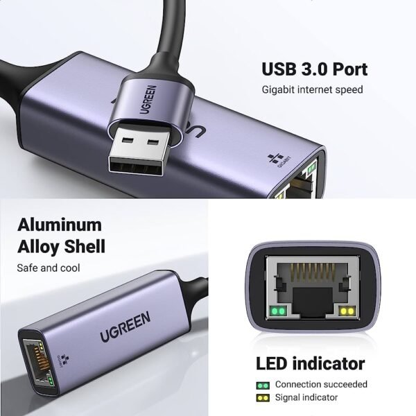 UGREEN 50922 USB 3.0 TO GIGABIT RJ45 ADAPTER
