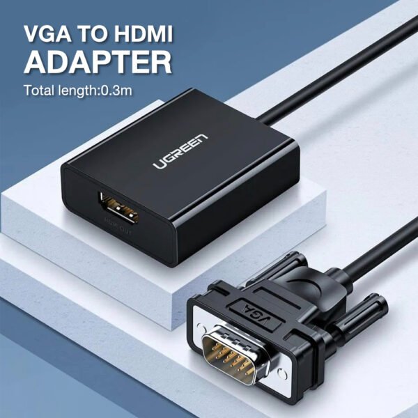 UGREEN 50945 VGA TO HDMI ADAPTER WITH AUDIO 1080P 60HZ