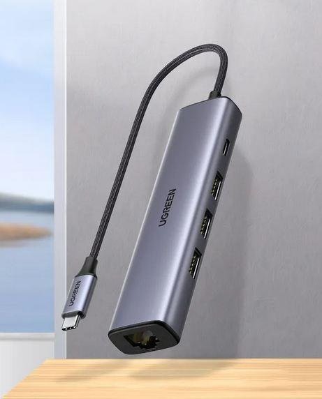 UGREEN 60600 USB-C TO 3 X USB3.0 HUB + RJ45 ADAPTER
