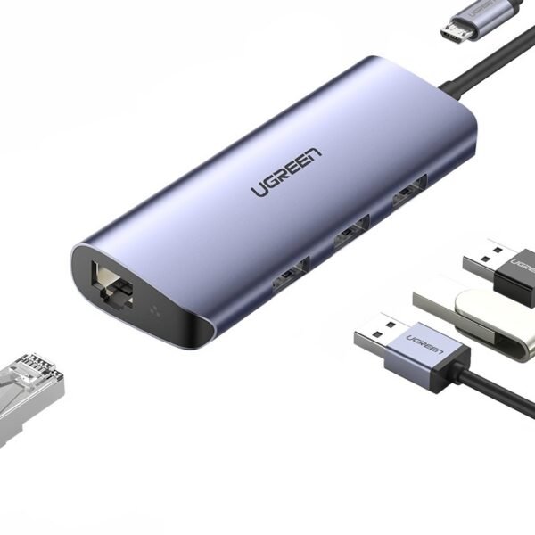 UGREEN 60718 USB-C TO 3 X USB WITH RJ45 & MICRO USB