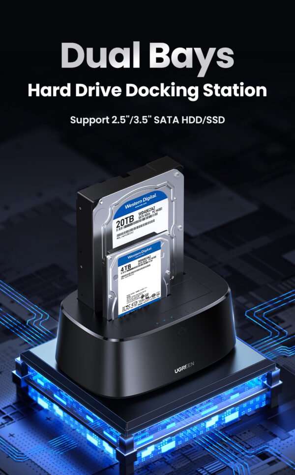 UGREEN 60737 USB 3.0 TO SATA DUAL-BAY HDD DOCKING STATION