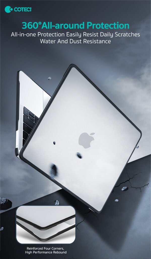 Coteci Tpu Frame+ PC Frosted Shell For Macbook 13.3 Air M1 2020 (A2337,A2179)