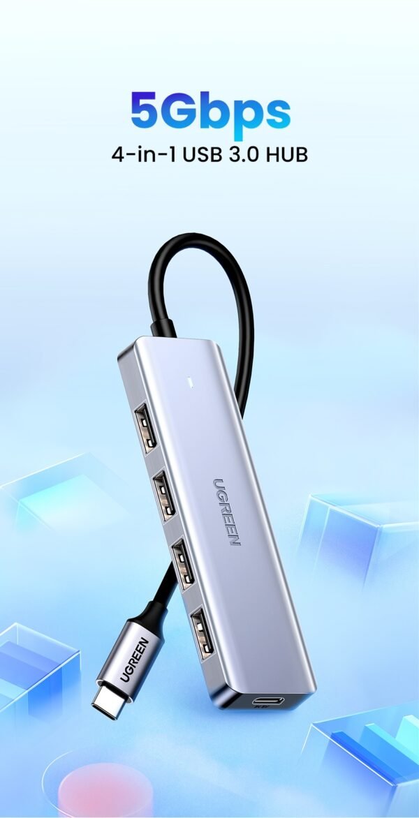 UGREEN 70336 4-PORT USB-C TO USB 3.0 HUB+PD