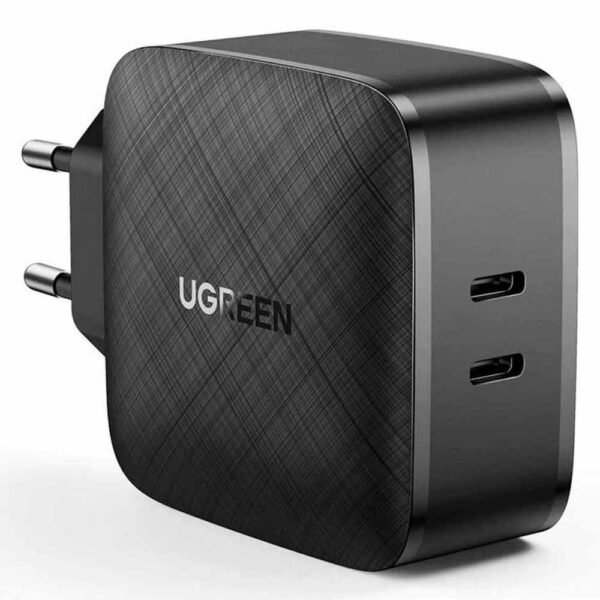 UGREEN 70867 66W USB C Charger, 2 Ports Fast Wall Charger, PD Charger Power Adapter for MacBook, Lenovo 65W Laptops, Dell/HP Laptops, iPad, iPhone 14-8 Series, Galaxy S22/S21 Series