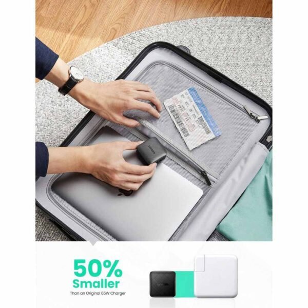 UGREEN 70867 66W USB C Charger, 2 Ports Fast Wall Charger, PD Charger Power Adapter for MacBook, Lenovo 65W Laptops, Dell/HP Laptops, iPad, iPhone 14-8 Series, Galaxy S22/S21 Series