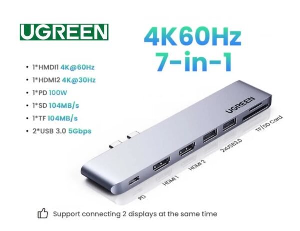 UGREEN 80548 (7in1) USB C Hub 4K Dual HDMI for MacBook