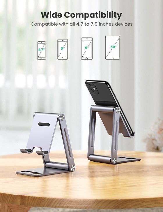 UGreen 80708 Phone Stand Adjustable Aluminum Mobile Phone Holder for Desk
