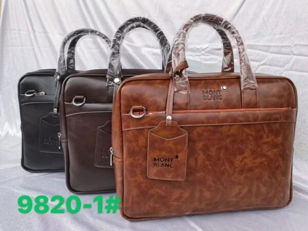 MontBlanc PU Leather Business Handbag 14/15 Inches 9820-1