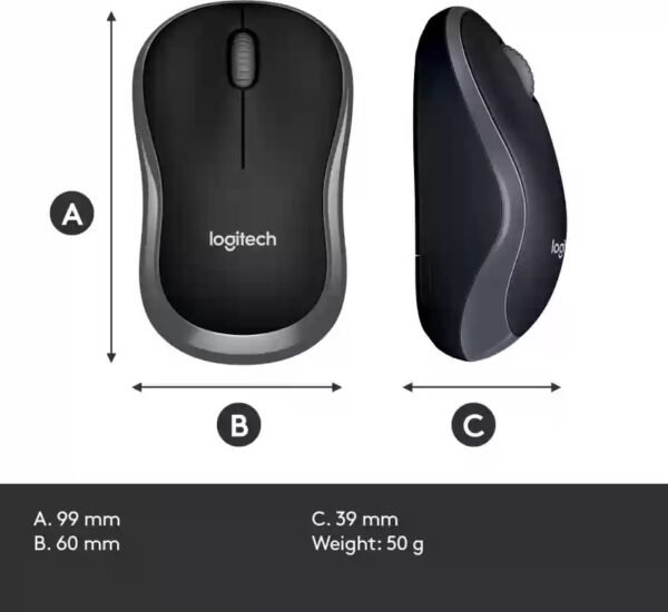 Logitech  B175 Wireless Mouse  Black