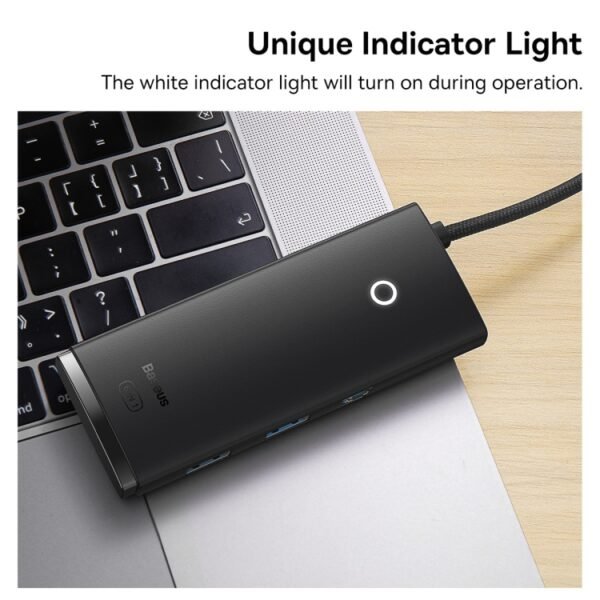 Baseus Lite Series 6-Port Type-C HUB Docking Station (Type-C to HDMI+USB3.0*2+PD+SD/ TF) Black