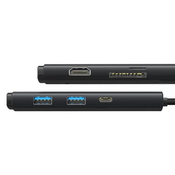Baseus Lite Series 6-Port Type-C HUB Docking Station (Type-C to HDMI+USB3.0*2+PD+SD/ TF) Black