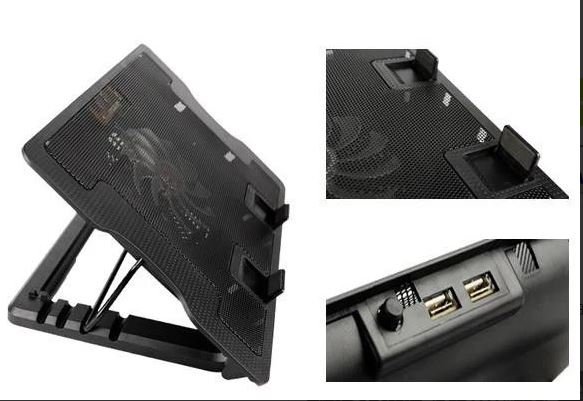 N88 Laptop Cooler Quiet Fan 2 USB Ports