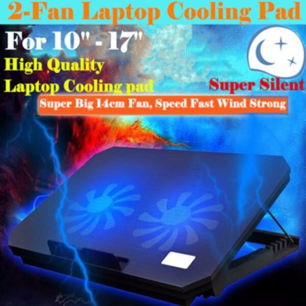 S200 Dual Silent Cooling Fan Portable Slim Notebook Cooling Pad for Laptop
