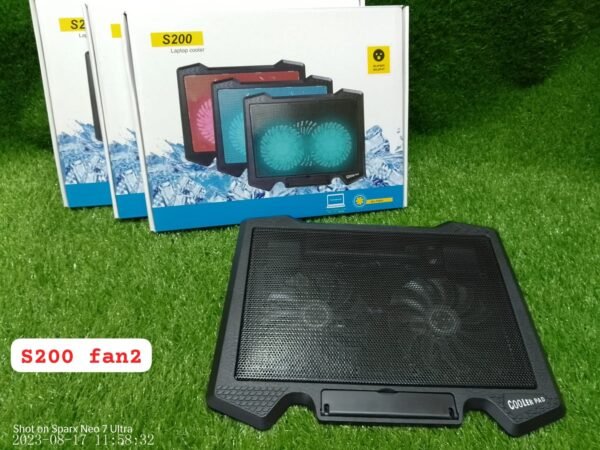 S200 Dual Silent Cooling Fan Portable Slim Notebook Cooling Pad for Laptop
