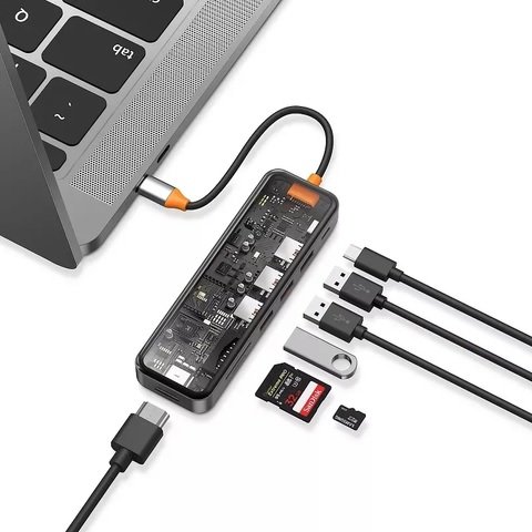 WIWU CYBER 7 IN 1 TRANSPARENT USB-C HUB