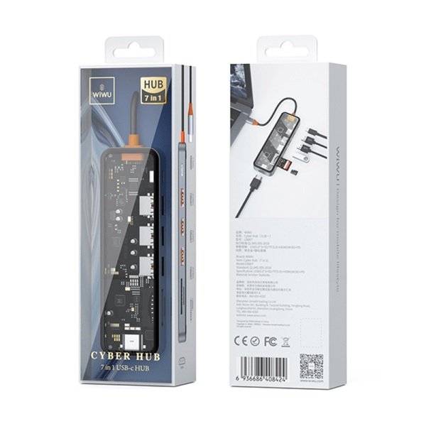 WIWU CYBER 7 IN 1 TRANSPARENT USB-C HUB