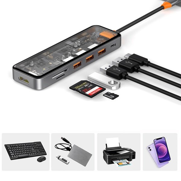 WIWU CYBER 7 IN 1 TRANSPARENT USB-C HUB