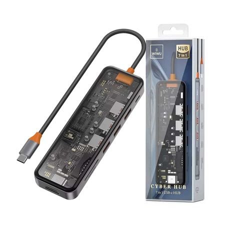 WIWU CYBER 7 IN 1 TRANSPARENT USB-C HUB