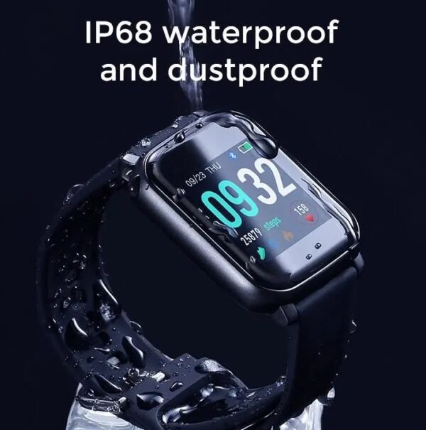 Joyroom JR-FT3 Waterproof IP68 Smart Watch With 20mm Silicone Black Strap