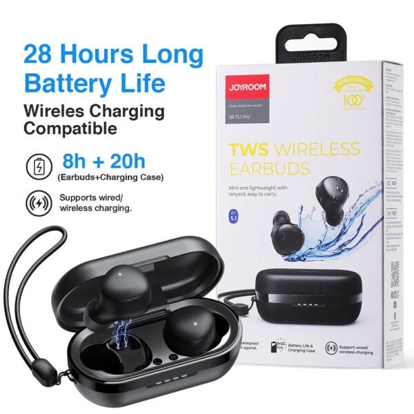 JOYROOM JR-TL1 Pro Waterproof IPX7 True Wireless TWS Bluetooth Earbuds Black