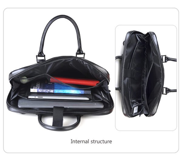 Lenovo T300 – Black Leather Laptop Bag – 15.6 Inch