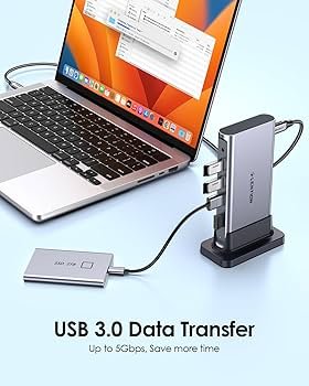 LENTION D53s 9in1 USB C Docking Station with 100W PD, 4K HDMI, Gigabit Ethernet, USB 3.0/2.0, Aux Adapter