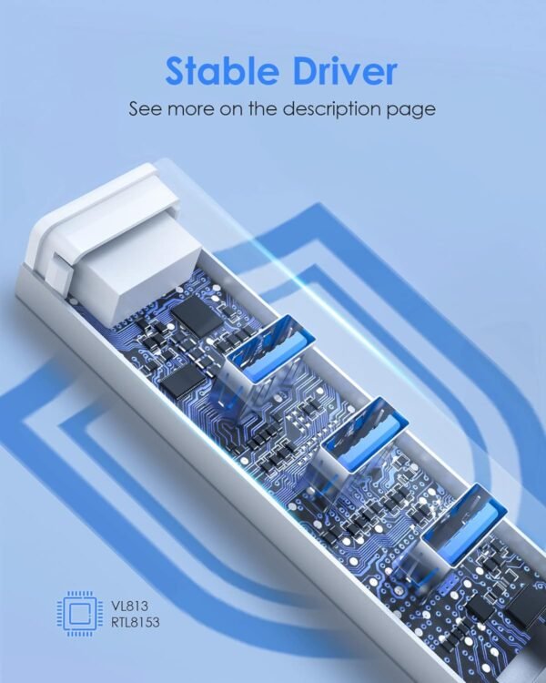 LENTION USB-C to 3-Port USB 3.0 Hub with Gigabit Ethernet