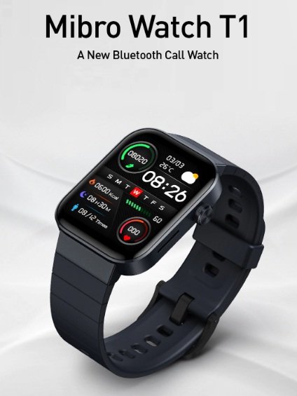 XIAOMI MIBRO T1 SMART WATCH  BLACK