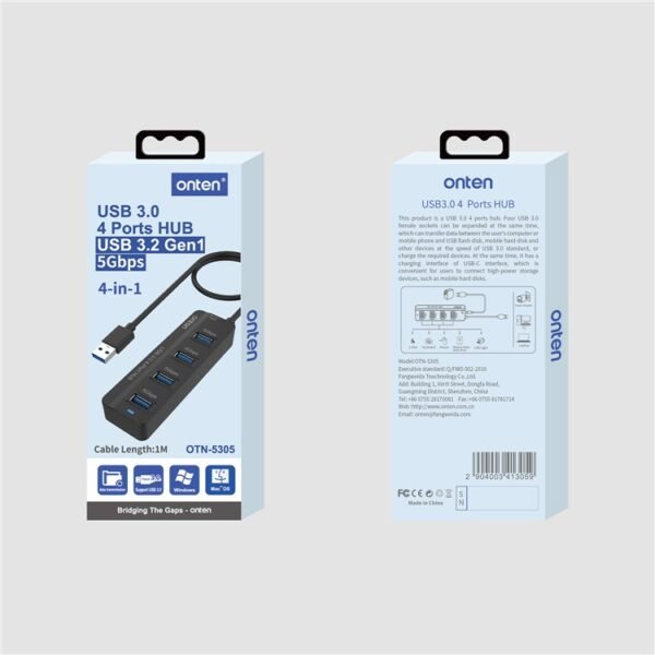 Onten OTN-5305 4-Port USB3.0 4-in-1 HUB Docking Station