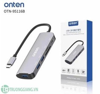 Onten OTN-95116D  6in1 Type-C Multi Function Dock Station ( 2x USB 3.0, SD/TF Card Reader, HDMI, PD Port