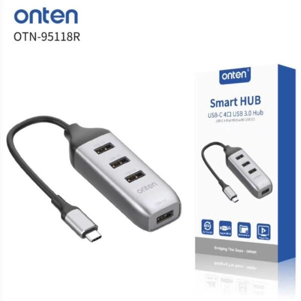 ONTEN OTN-95118R USB-C to Gigabit Ethernet Adapter + 3Port USB3.0 HUB