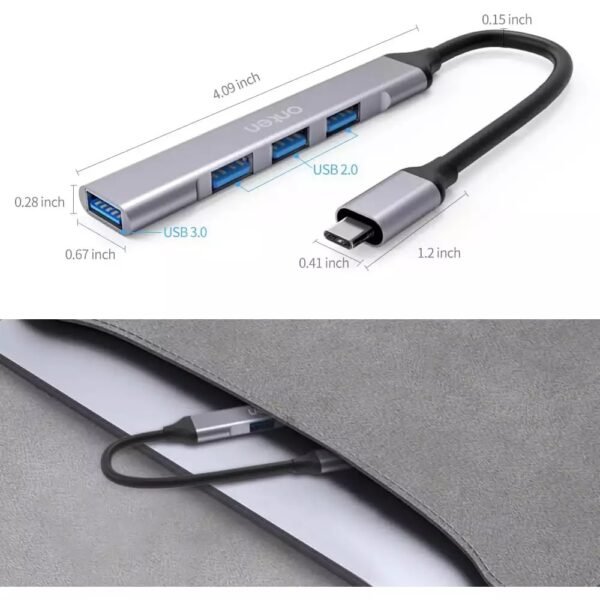 Onten OTN-9701 USB-C To 4-Port USB-A HUB